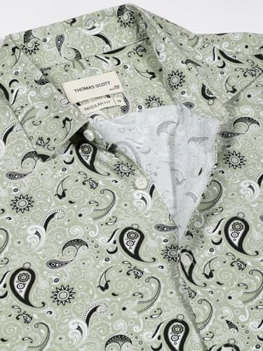 Image of Thomas Scott Men's | Printed | Half Sleeve | Regular Fit | Cotton Blend | Spread Collar | Casual Shirt