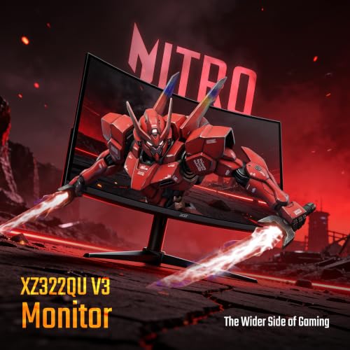 Image of Acer Nitro XZ322QU V3 31.5 Inch Curved Gaming Monitor | WQHD 2560x1440 | 180Hz | Up to 0.5ms GTG | AMD FreeSync | VESA DisplayHDR 400 | 1500R Curved Screen VisionCare | HDMI 2.0 |DisplayPort 1.4