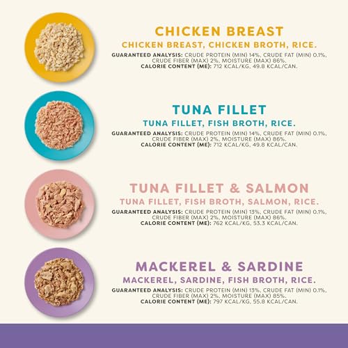 Image of Applaws Fish & Chicken Variety Wet Cat Food in Broth 24-Pack, High Protein, Limited Ingredient, Grain Free, Canned Cat Food, No Fillers or Artificial Additives (24 x 2.47 oz Cans)