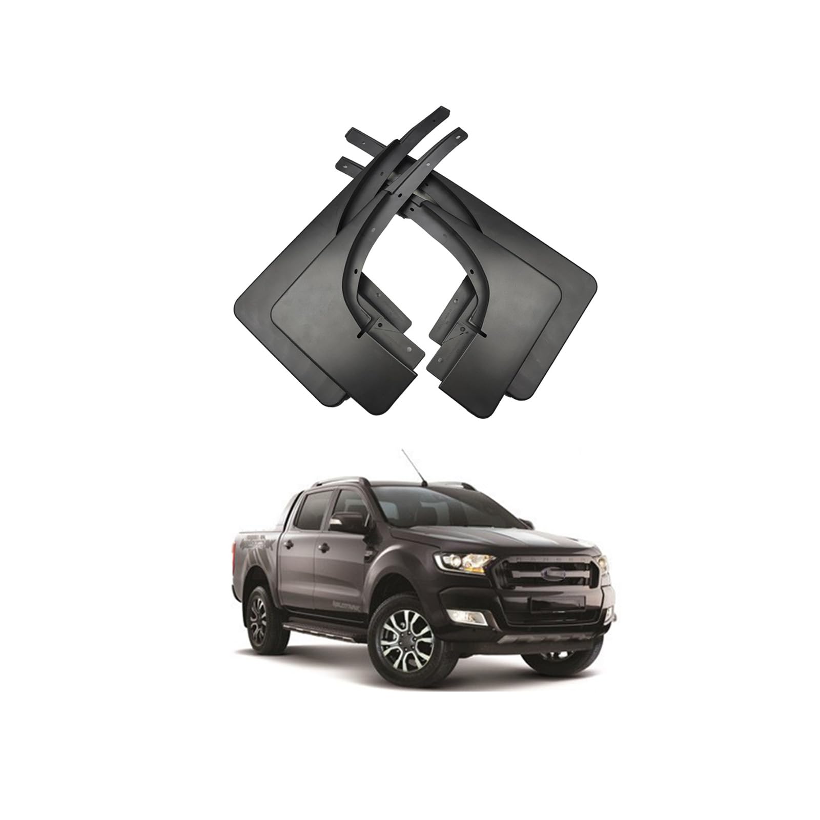 4 Pièces Bavettes Garde-Boue Pour Ford Ranger 2011-2019 – Protection Anti-Éclaboussures Avant Et Arrière