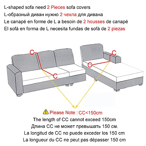 Chaise longue canapé en forme de L housse élastique imprimé papillon - 5