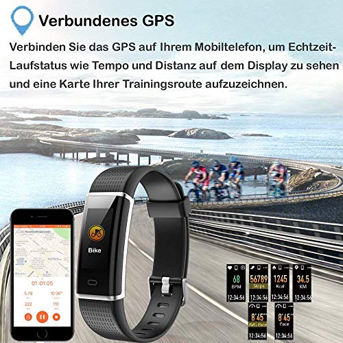 Willful Fitness Armband mit Pulsmesser,Wasserdicht IP68 Fitness Tracker Farbbildschirm Fitness Uhr Aktivitätstracker Schrittzähler Uhr Smartwatch Damen Herren Anruf SMS Beachten für iOS Android Handy - 8