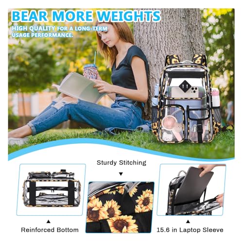 Image of PIG PIG GIRL Clear Backpack for School,Heavy Duty PVC Transparent Bookbag for Girls Stadium Approved See Through Backpack