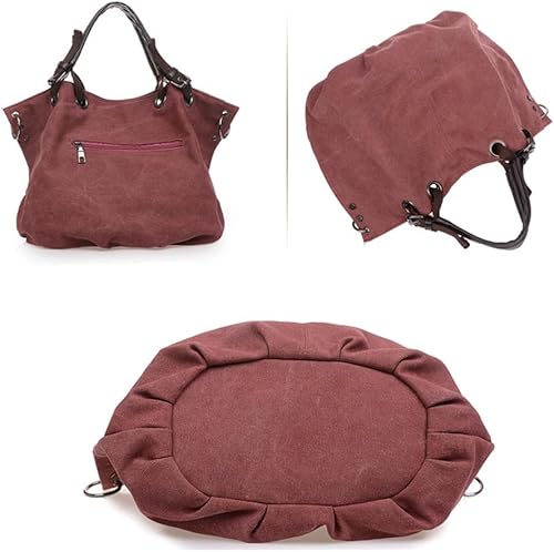 Miniatura 7 de Bolsa de lona vintage para mujer, bolso bandolera grande, bolso cruzado de hombro, bolso casual para el trabajo, bolsos de compras