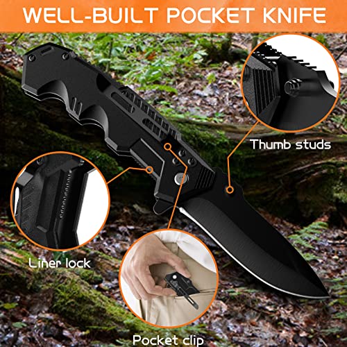 Gifts For Fathers Day Dad Men Him Grandpa From Daughter And Son - Birthday Gifts For Husband Boyfriend, Personalized Pocket Folding Knife With Clip For Edc Outdoor Camping Hunting, Tactical, Survival #TOP4