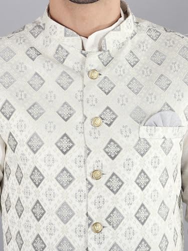 Image of Uri and MacKenzie Men's Silk Blend Kurta Pajama with Designer Ethnic Nehru Jacket /Modi Jacket