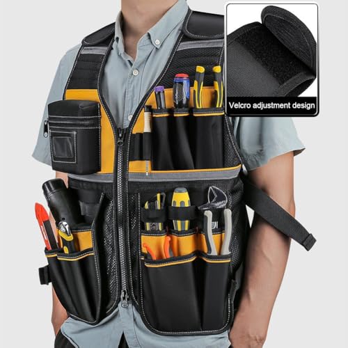 Gilet à outils réglable et organisateur de gilet multifonctionnel