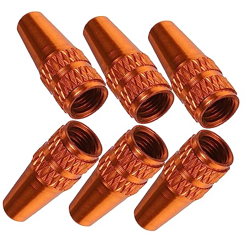 BESTonZON Aluminum Alloy French Caps for 6 Pcs Bike Tire Valve Caps Orange Dust Covers