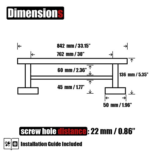 JQK Double Bath Towel Bar, 30 Inch Stainless Steel Towel Rack for Bathroom, Towel Holder Brushed Finished Wall Mount, 33 in Total Length, TB100L30-BN