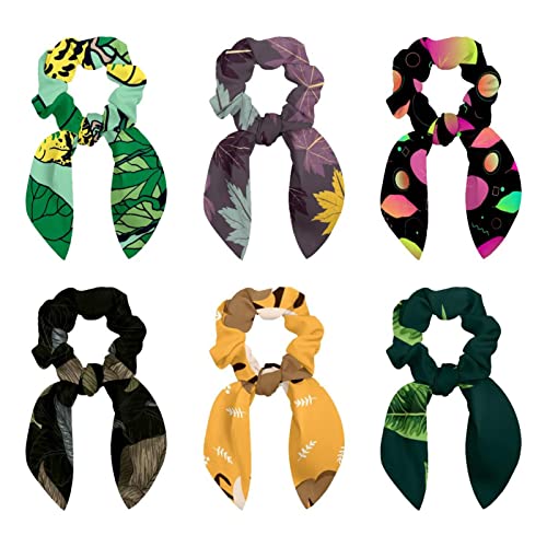 Chouchous motif feuilles d'érable et nœud lapin : lot premium cheveux épais