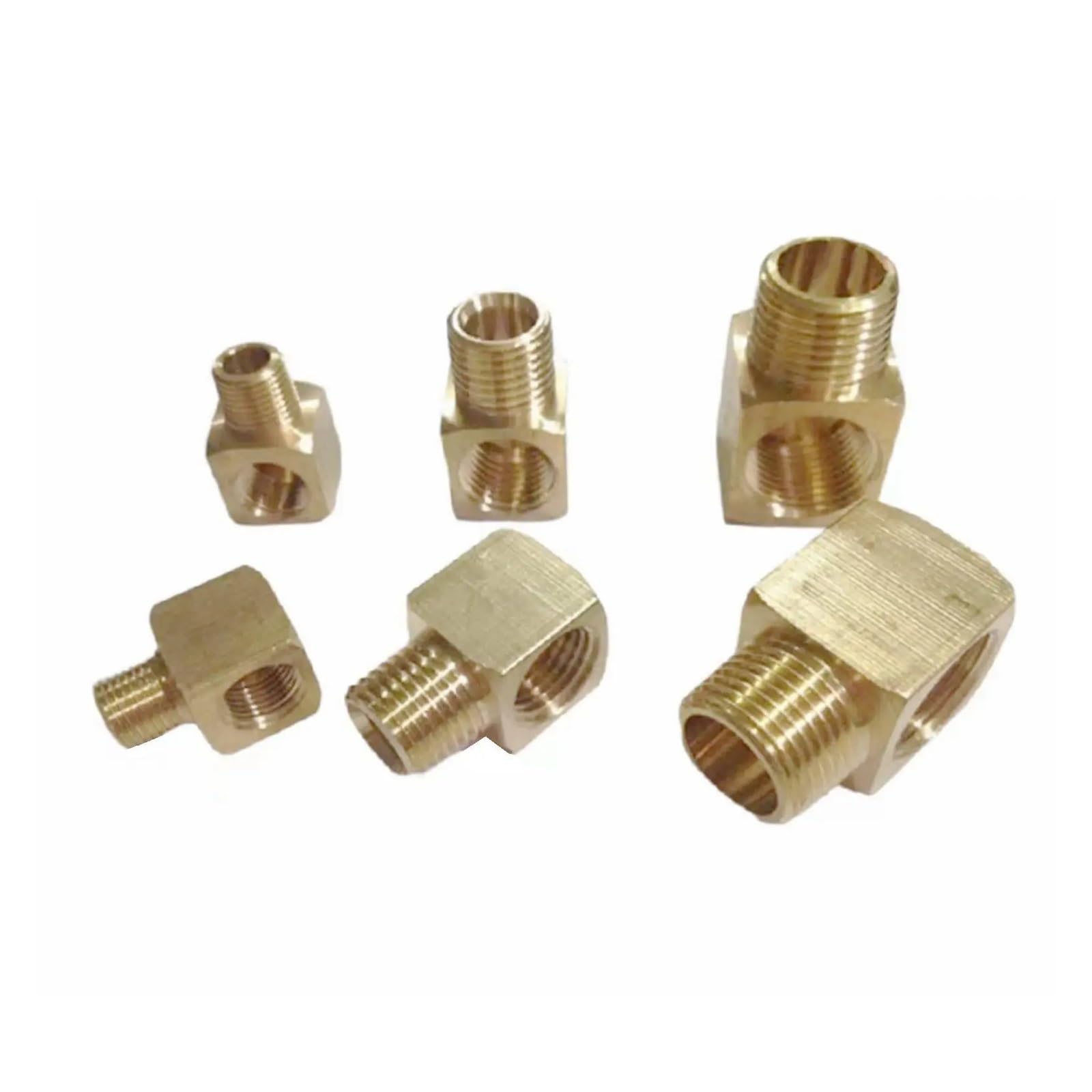 ICXLPMC 5pc M5 M6 M8 M10 Metric 1/8" 1/4" 3/8" 1/2" BSPP Thread Male-Female Elbow Brass Oil Pipe Fitting(Type 15) ICXLPMC