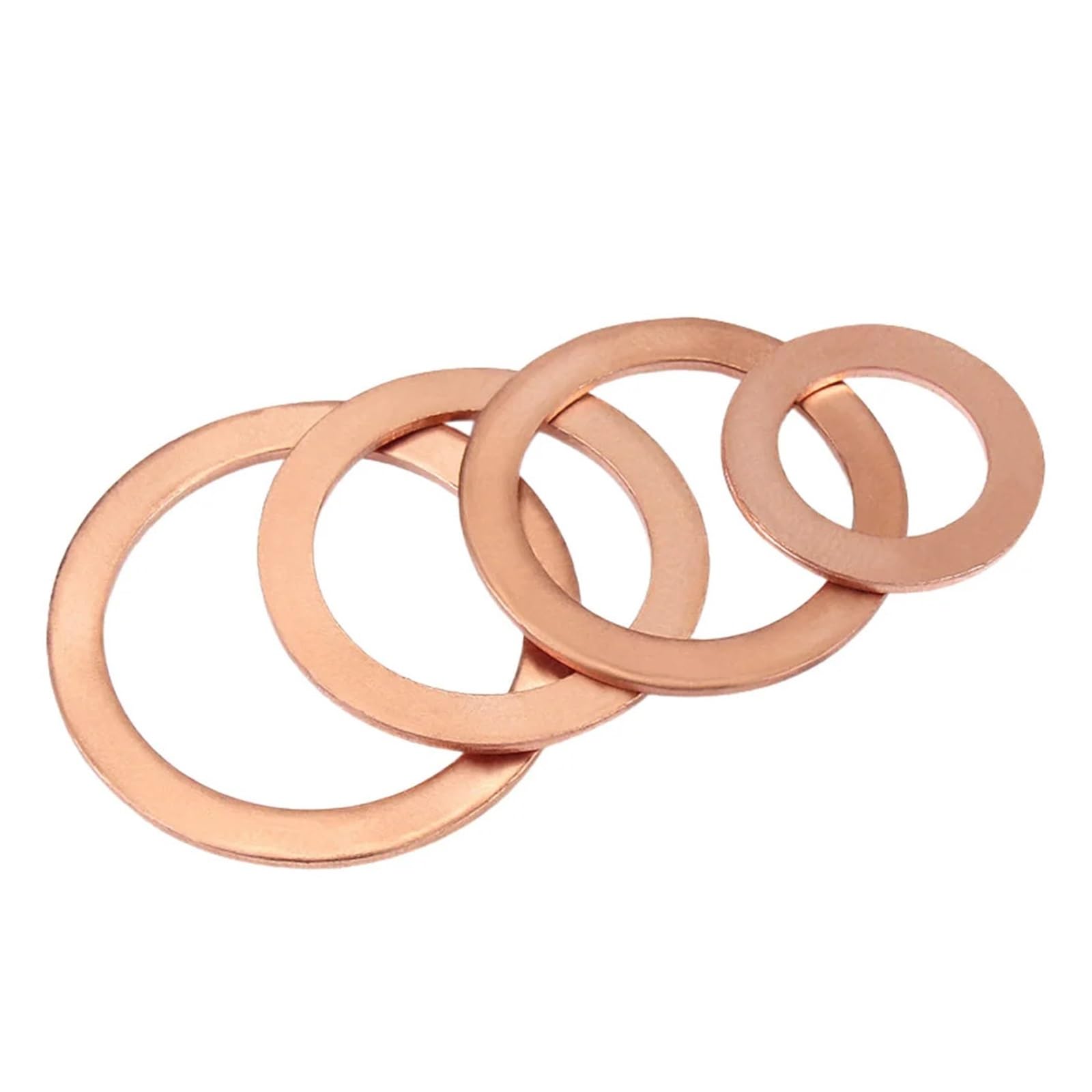 Podkładki, 50 szt. Podkładki miedziane, płaskie, pierścienie uszczelniające, podkładki dystansowe, elementy złączne(M8 x 12 x 1mm)