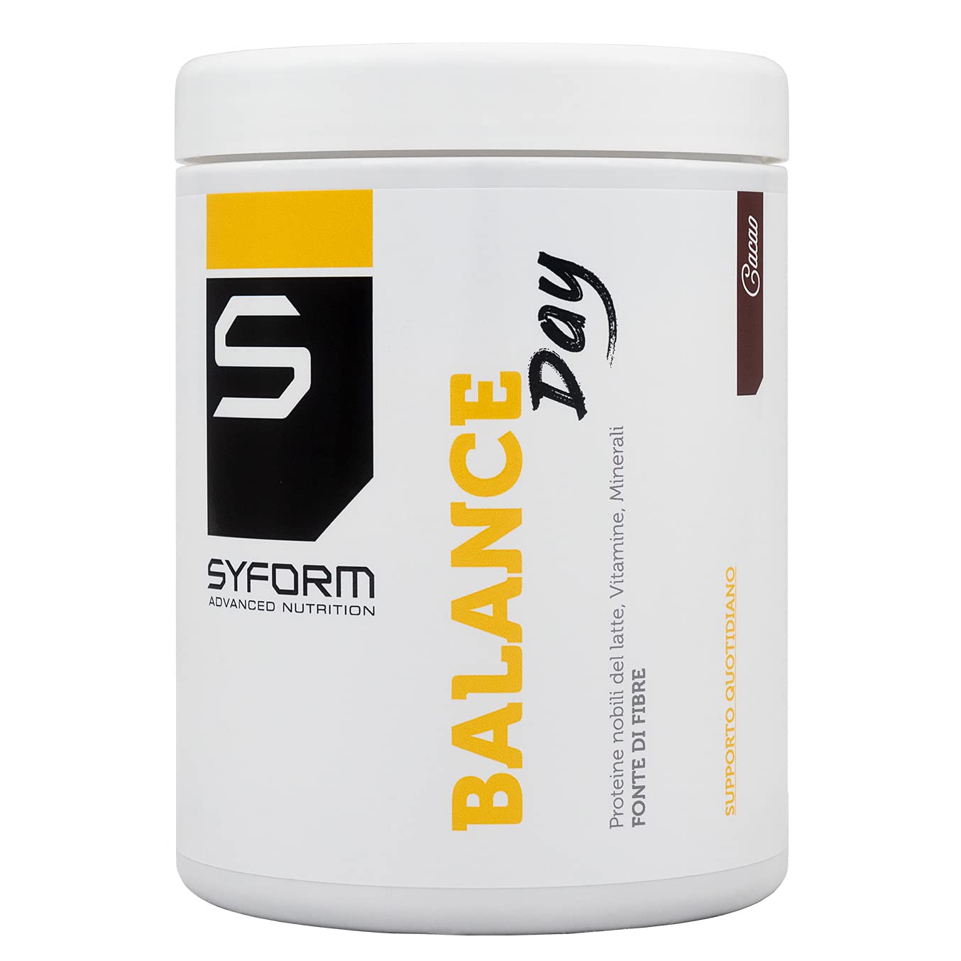 BALANCE DAY 300 G CACAO Sostituto Pasto Sieroproteine Caseinato di calcio 50:50; Azione Retard Senza Glutine
