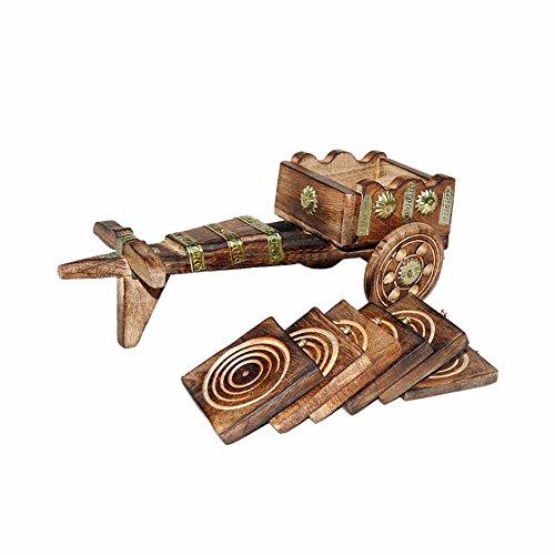 Acme Production Wooden Coaster Set Amazon.in Home & Kitchen