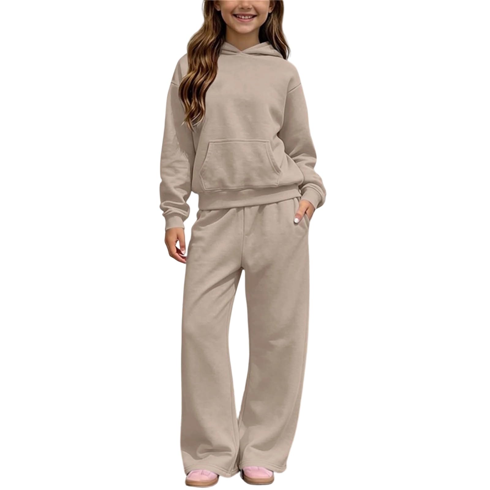 Jogginganzug Mädchen Trainingsanzug Sportanzug Sweatshirt und Sporthose | Kinder,Sportkleidung Set,Weithose,mit Kapuze,Langarm,mit Taschen,Baumwolle,Winter,Freizeit