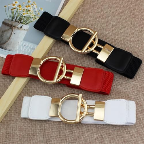 Dress Belts for Women Waist Elastic Ladies Band Round Buckle Decoration Coat Sweater Party Belt Girdle Belt3
