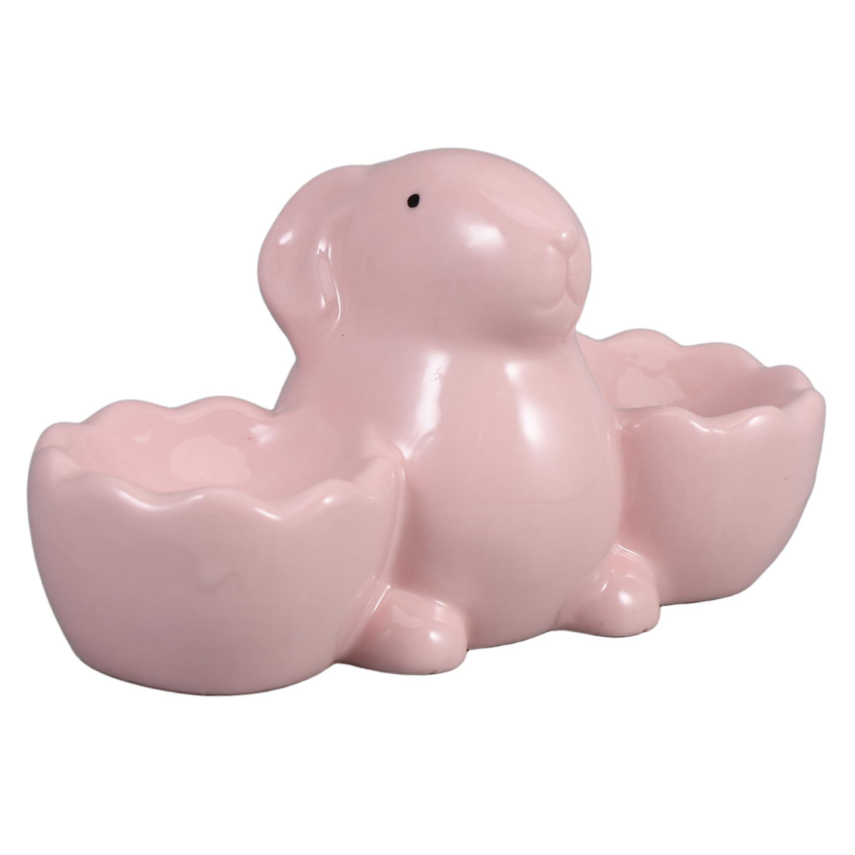 PRETYZOOM Rabbit Desktop Decoration Easter Bunny Egg Cups Porcelain Egg Holder for Breakfast Table Dec