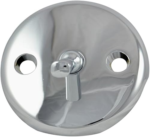 Miniatura 2 de DANCO Placa de desbordamiento para bañera con palanca de disparo, cromado, paquete de 1 (80991), 2 pulgadas