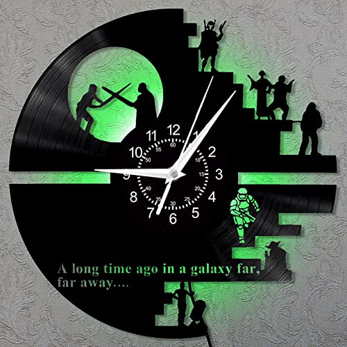 Swars Gifts Led Vinyl Record Wall Clock, Creative 7 Colors Luminous Silent Wall Clock 12 Inch Handmade Home Decor Gifts For Men,Kids And Friends(A-Led) #TOP3