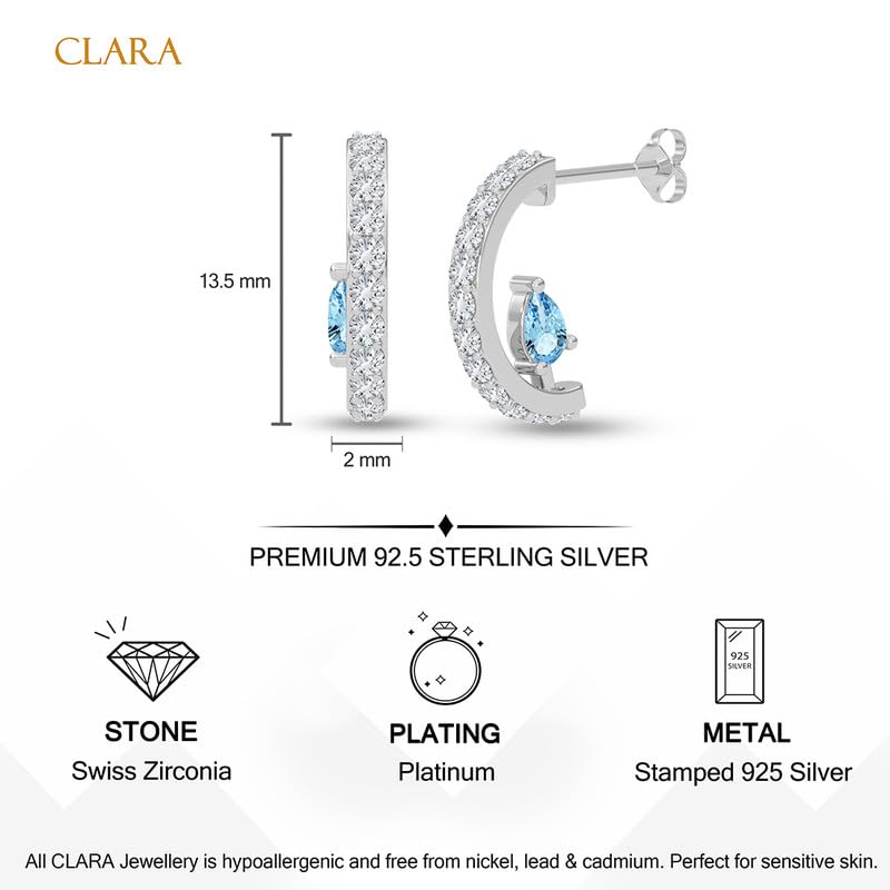 Image of CLARA 925 Sterling Silver Hoop Bali Earrings | Platinum Plated | Daily Wear |Gift for Women and Girls