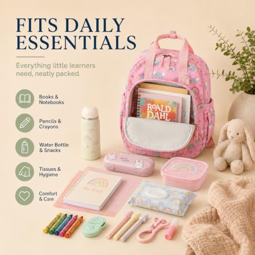 Image of Bluboon Toddler Backpack for Girls Boys 3-6 Cute 15 inch Preschool Kindergarten Backpacks Kids Daycare Bags School Travel (Age 4-8 (15 inch H Fit A4 Folder))