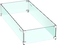 Vista 11 de Skyflame Protector de viento rectangular de vidrio para fogatas de 24 x 12 pulgadas, reemplazo para exterior
