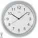 Produktbild AMS 5933 Wanduhr Funk, silberfarbenes Kunststoffgehäuse