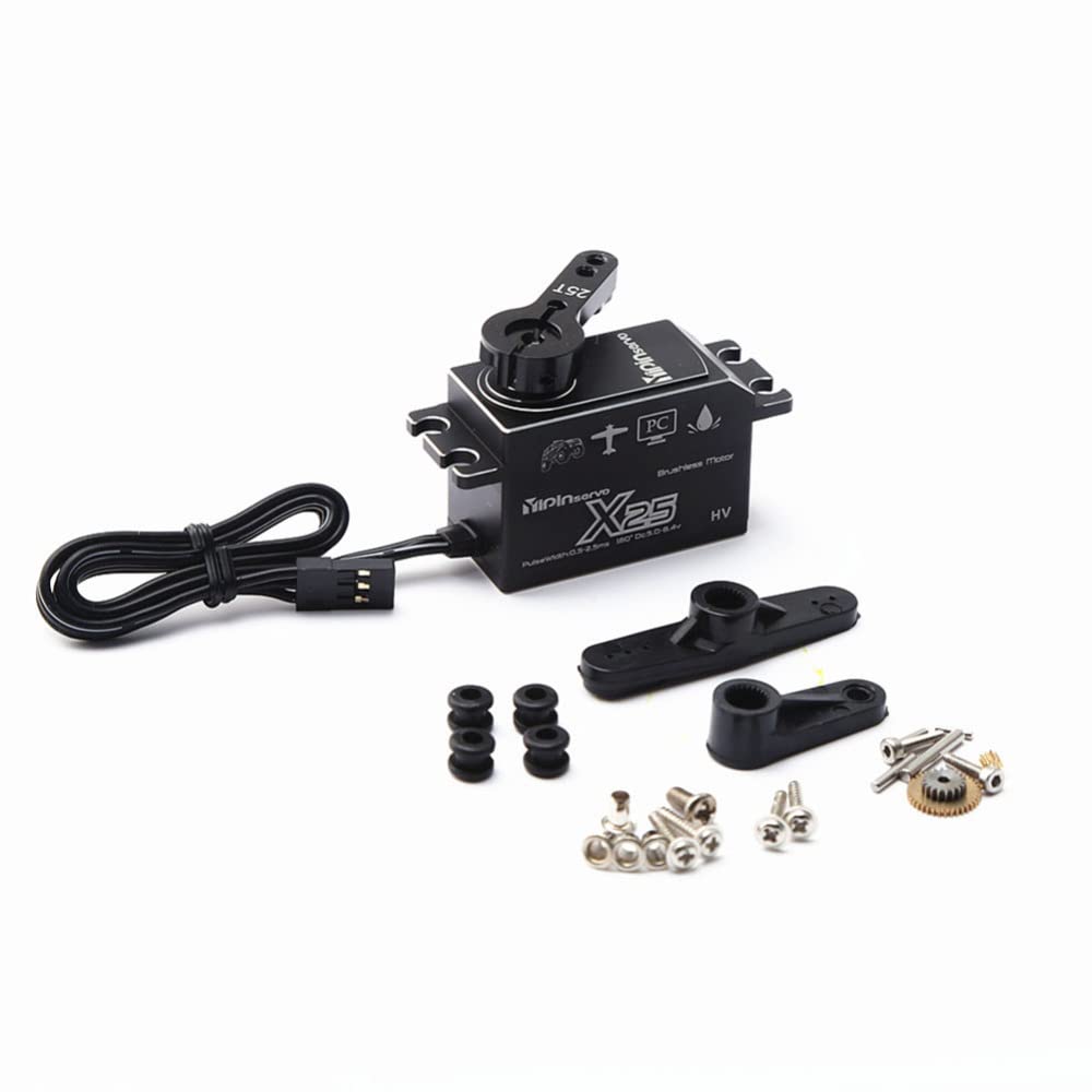 Wpond 2Pcs RC Servo,High Speed Short Edition X25 Metal Gear Large 25kg Torque Digital Servo Compatible for Scx10 Trx-4 1:8/1:10 RC Car Crawler 25KG