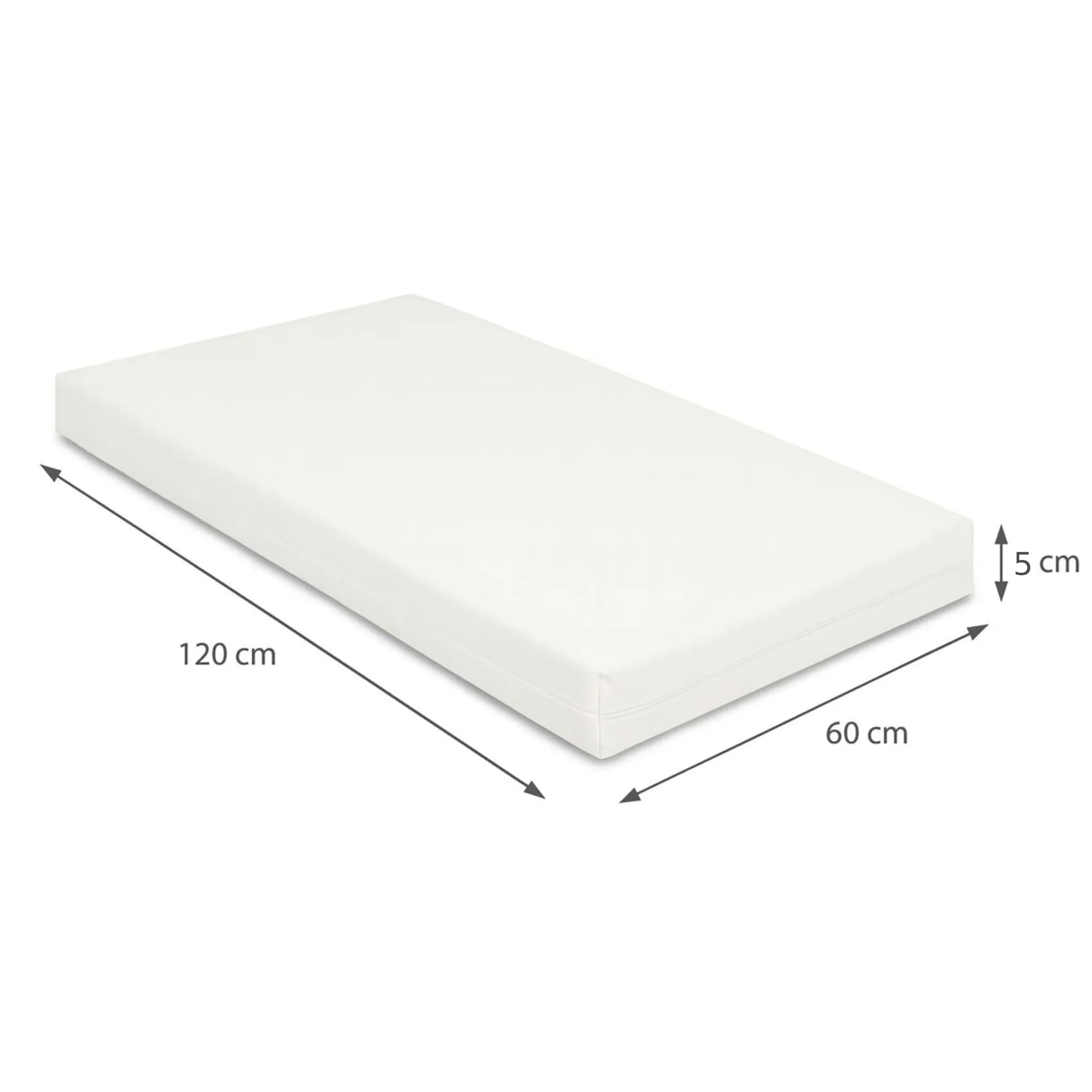 Cuna Oso Luna Ecológica y de Madera Maciza 3 Veces Regulable en Altura con colchón y Tres Lamas extraíbles 60 x 120 cm