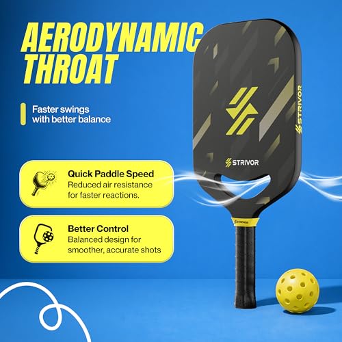 Image of STRIVOR Pro Pickle Ball Racket - T700 Raw Carbon Fiber, 16MM Thermoformed Core, Edgeless Design with Carbon Friction Surface for Spin & Control, Lightweight Paddle with Protective Cover