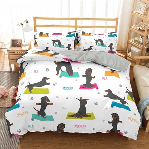Housse de couette teckel enfant en microfibre douce avec fermeture éclair - 2