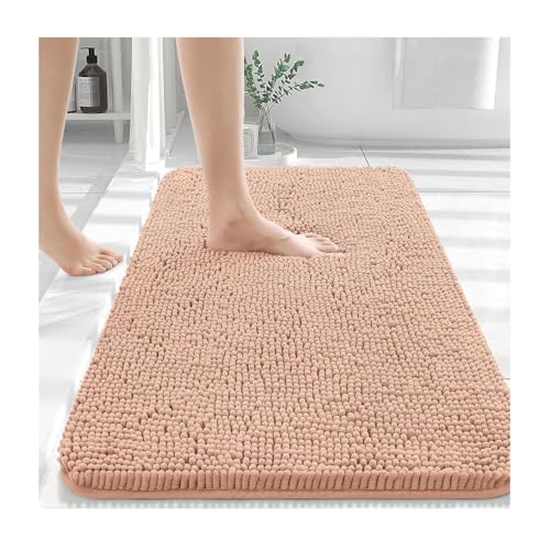 Tapis de bain séchage rapide en chenille extra douce lavable pour la douche