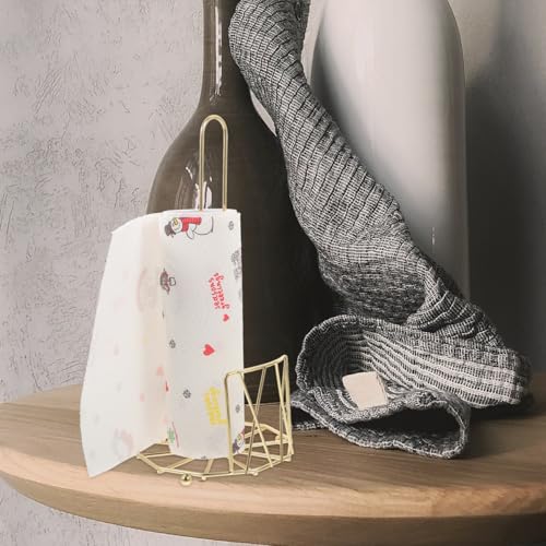 Soporte de papel de cocina dorado ABOOFAN de hierro para encimera 8
