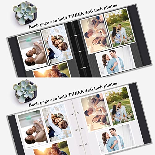Zesthouse Photo Album Self Adhesive 60 Pages, 3-Ring Scrapbook Albums Holds 3X5 4X6 5X7 6X8 8X10 Photos, Large Magnetic Picture Book With Writing Space For Family Wedding Baby #TOP3