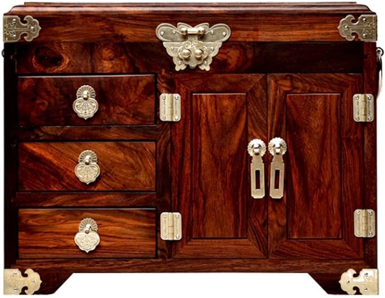 DACUDA Caja organizadora de Joyas Caja de joyería de Caoba Caja de tocador de Madera Caja de Tesoro Caja de Almacenamiento de aretes Organizador de Soporte de joyería (E)