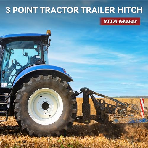 Image of YITAMOTOR 3 Point Quick Hitch with 2 inch Receiver for Category 1, 3 Pt Tractor Trailer Hitch Drawbar Adapter Attachments with Suitcase Weight Brackets