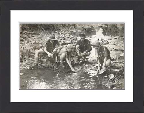 Framed 16x12 Photo of Belgian boy scouts camping in the Ardennes (14155446)