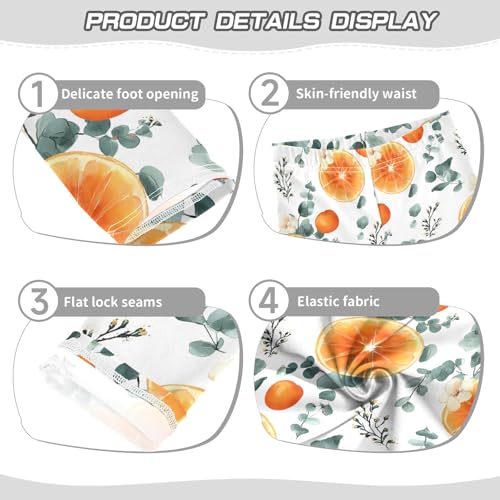 senya Girls Printed Leggings Yoga Pants Orange Vine Pattern for Kids in 4t to 10 Years, 4T3