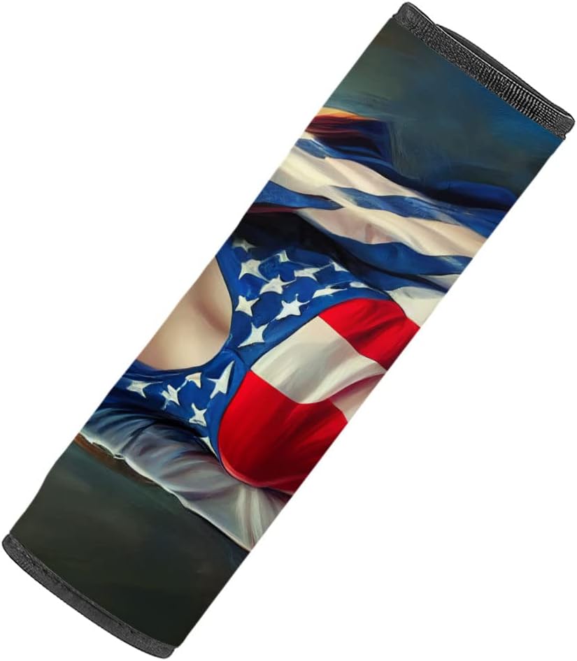 American Patriot Car Seat Belt Pads - USA Seat Belt Covers - Art Seat Belt Covers