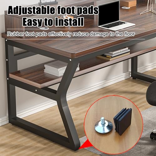 Bureau d'écriture marron compact pour ranger et travailler sans encombre - 7