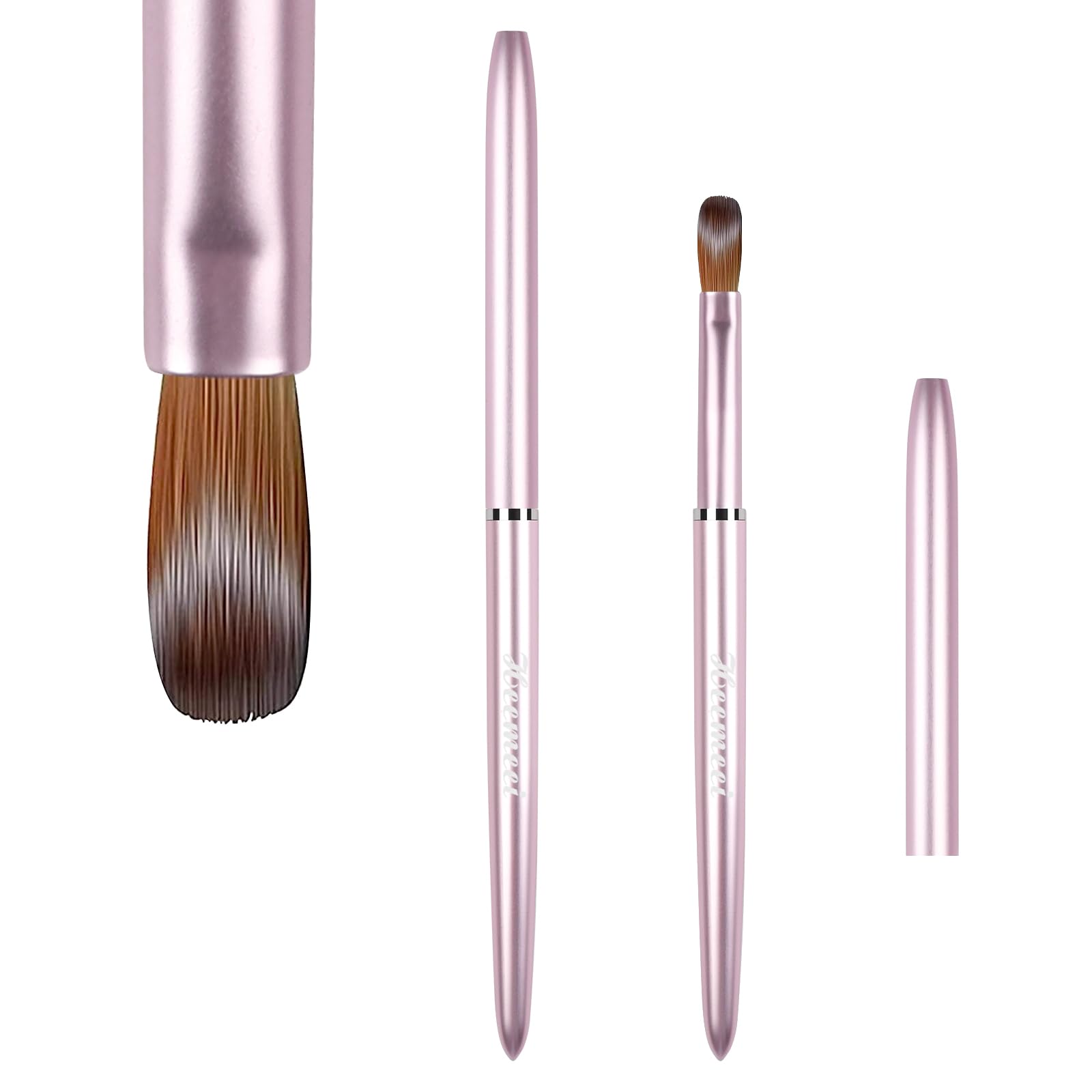 Acrylic Nail Brush Size 8, 100% Kolinsky Nail Art Brushes for Acrylic Application, Sturdy Handle Oval Shaped Acrylic Powder Nail Design Tools for Professional Manicure DIY