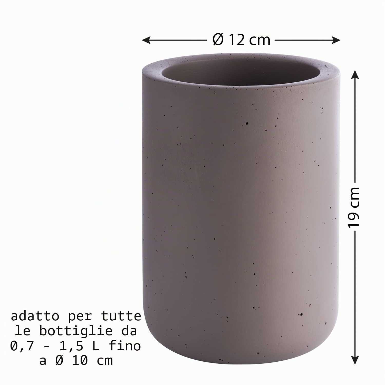 Buddy's Bar - Refrigeratore per Bottiglie Concrete, refrigeratore di Alta qualità per Champagne in Cemento, 12 x 19 cm, Non rovina i mobili, Adatto per Bottiglie da 0,7 L - 1,5 L, Grigio Cemento