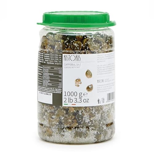 Tita Italian Ristoris - Alcaparras pequeñas con sal de 50.276 in denso, crujiente, sabor floral Peso neto 2 lb 3.3 oz1000 gr