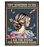 They Whispered to Her You Cannot Withstand The Storm She Whispered Back I Am The Storm Wall Art & Decor - Positive Motivational Encouragement Gifts for Women - Boho Inspirational Quotes - LARGE 11x14