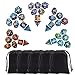 CiaraQ Polyhedral Dice Set (35 Pieces) with Black Pouches, 5 Complete Double-Colors Dice Sets of D4 D6 D8 D10 D% D12 D20 Compatible with Dungeons and Dragons DND RPG MTG Table Games