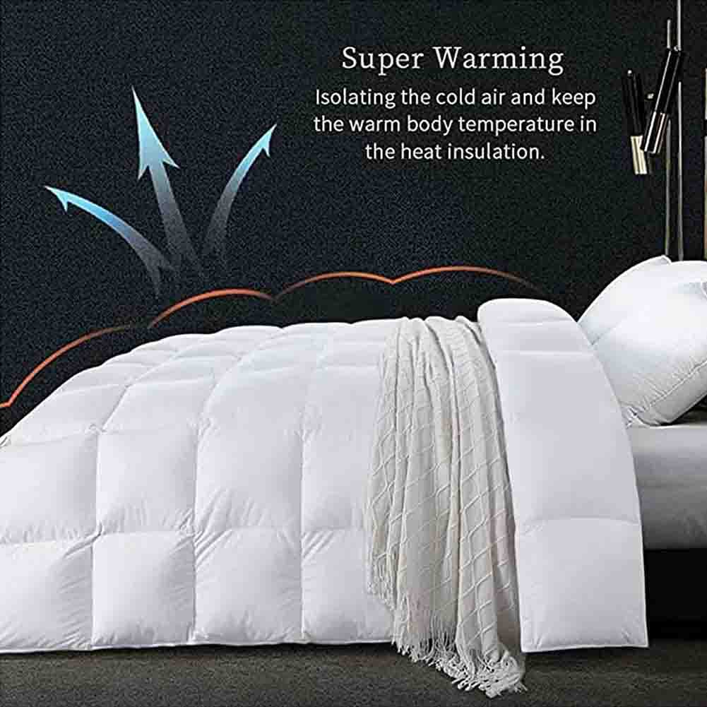 NZPOST Piumino in Piuma D'Oca Queen, Piumino in Piuma D'Oca Caldo Medio per Tutte Le Stagioni, per Letto Matrimoniale/Queen Size (grigio1 200 * 230 cm 3 kg)