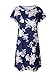JustVH Women's Cute Floral Print Ruffle Short Sleeve Boho Casual A-Line Mini Dress Navy Blue