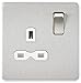 Produktbild Knightsbridge sfr7000bcw 13 A schraubenlos 1 G DP Schalter Sockel mit Weiß einfügen  Chrom gebürstet/Silber