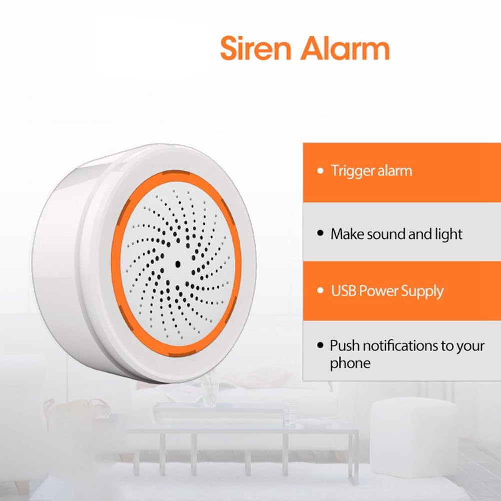 Tuya ZigBee Smart Sound And Light Sirena Sensor Smart Life de Seguridad para el Hogar Tuya Gateway Hub Sirena Alarma para Tuya