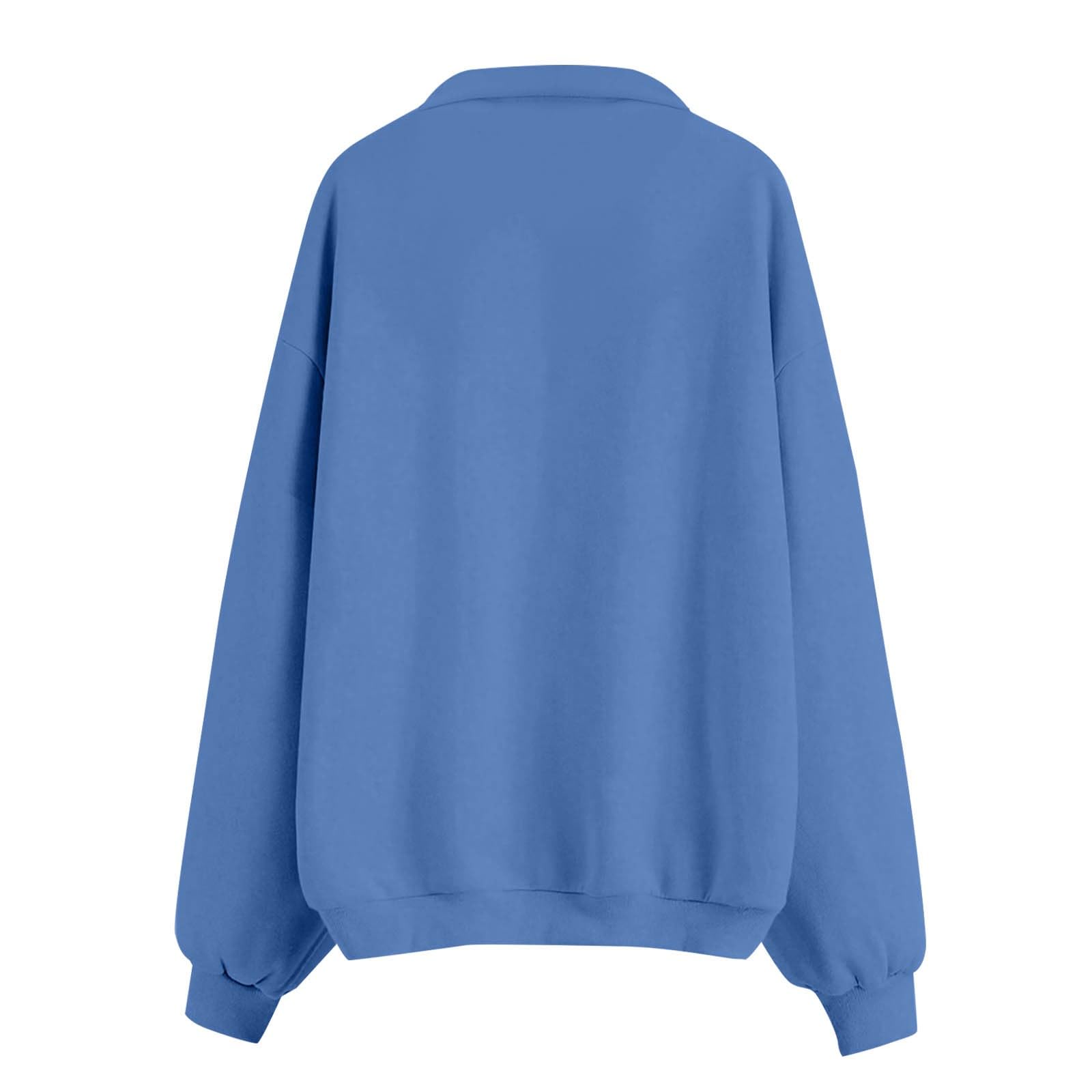 Generisch Felpa basic da donna, taglie S-3XL, per autunno e inverno, con colletto a risvolto, sportiva, con tasche, con cerniera, tinta unita